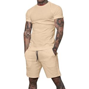 Ensembles de shorts pour hommes personnalisés Logo personnalisé Ensemble de shorts d'été 2 pièces assortis pour hommes - Product Image 1