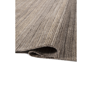 พรมโพลีเอสเตอร์ทำมือขนาดใหญ่ ลายทางสีเบจและสีน้ำตาล รูปทรงสี่เหลี่ยมผืนผ้า ขนาด 9x12 ฟุต สำหรับใช้ในห้องนอนและทางเดิน-รุ่น Hpl-59 - Product Image 2