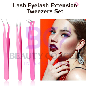 Straight and Curved 6 Pieces Lash Eyelash Extension Tweezers Set Premium Quality Newest Eyelash Grafted Tweezers - Product Image 5
