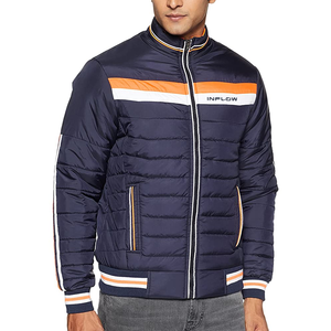 Veste matelassée en laine chaude d'hiver sur mesure en gros pour hommes, luxe, coupe-vent, extérieur, col montant fin, brillant, matelassé - Product Image 1