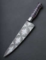 Couteau de chef ambidextre en acier inoxydable de haute qualité, fait main, avec lame de 8 pouces et manche en résine - Couteau de cuisine, idée cadeau pour un anniversaire