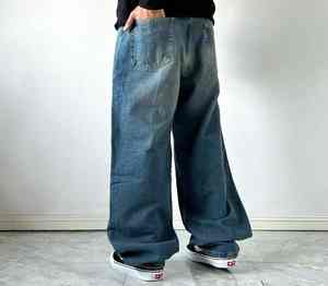 Jeans de Mezclilla de Algodón Lavado Estilo Hip Hop Personalizados de Alta Calidad para Hombre, Corte Recto, Precio Bajo al por Mayor - Product Image 4