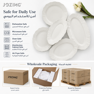 Assiettes de présentation en <span class=keywords><strong>porcelaine</strong></span> gaufrée écologique à motif végétal pour mariages et fêtes - Prix de gros - Product Image 5