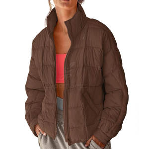 Chaqueta acolchada clásica con cremallera frontal y diseño de bolsillos laterales Chaqueta acolchada cálida para actividades al aire libre - Product Image 1