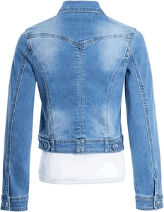 Chaqueta vaquera de otoño para mujer, teñida lisa con estilo clásico, ropa informal, chaqueta vaquera para mujer, ropa informal, chaquetas para mujer - Product Image 2