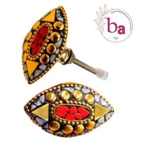 Perillas de cuentas de piedra de mosaico de estilo industrial, tiradores de manija de exportación de calidad para armarios, cajones, armarios, dormitorios, cómodas, cocinas - Product Image 1