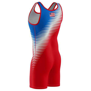 <b>Men</b> Custom Fit Breathable Wrestling Uniforms Sublimated Compression Wrestling Singlets Wrestling Gym <b>Bodysuits</b> Singlets - Product Image 4