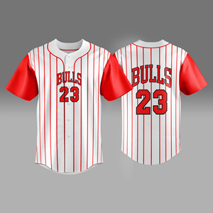 Vêtements de sport de baseball confortables conçus sur mesure, maillot de baseball sérigraphié à motifs rayés pour adultes - Product Image 1