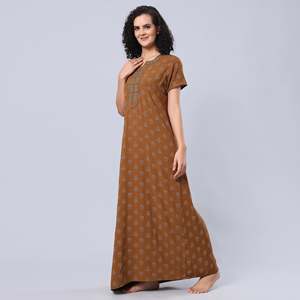 Robe de nuit longue maxi Evolve pour femme en viscose Liva ultra douce et confortable, boutonnée, avec poche, pour la maison (ODM) - Product Image 2