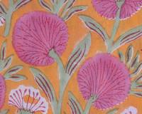 Tissu en coton imprimé à la main indien, motifs agrumes vifs et chewing-gum, vendu au mètre, pour vêtements féminins, rideaux et oreillers