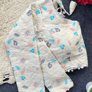 India tradicional puro Khadi Vintage elegante blusa ecológica cómoda lista para usar diseñador fiesta nupcial exclusivo étnico - Product Image 2