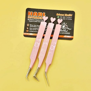 Private Label Baby Pink Colour Heart-Design Eyelash Extension <b>Tweezers</b> Set Fiber Tips <b>Tweezers</b> For Lash Extensions - Product Image 2