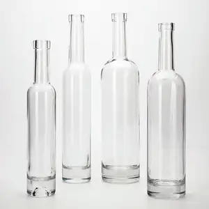 Décalque personnalisé bouteille givrée 500ml 700ml 750ml vodka whisky tequila bouteille en verre d'alcool avec bouchon