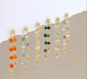 ต่างหูขอบลูกปัดสไตล์โบโฮพื้นเมืองต่างหูลูกปัดขนนกขนนก - Product Image 1