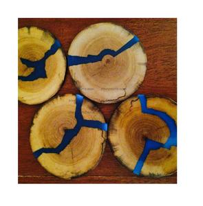 Posavasos de resina con borde de madera para boda, casa de Navidad, fiestas de calentamiento a precio de fábrica del exportador indio STAR CRAFTS INDIA - Product Image 1