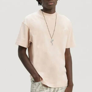 เสื้อยืดแขนสั้นสำหรับออกกำลังกายแบบสวมหัวขนาดใหญ่กว่าปกติเสื้อผ้าแนวสตรีทผ้าฝ้ายหนา280กรัมเสื้อยืดสีพื้นเสื้อท่อนบนซักกรด - Product Image 5