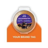 Papier sulfurisé haute température Airfryer Friteuse à air ronde Doublure en papier jetable Logo personnalisé airfryer Papier sulfurisé Carré