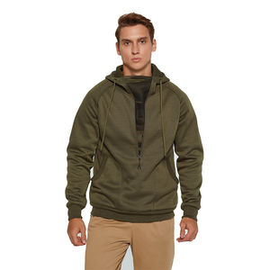 Nouveau design de sweats à capuche pour hommes surdimensionnés et lourds en coton avec logo personnalisé et fermeture éclair unie en éponge française - Product Image 3