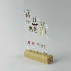 2025 prix d'usine présentoir à LED acrylique en forme de vague avec base en bois - Product Image 1
