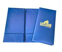 Protège-menu double pliage personnalisé haut de gamme pour A5/A4/A3 en cuir PU durable, supports de restaurant avec logo nickelé et feuilles PVC transparentes