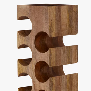 Fábrica al por mayor estante de vino de madera de acacia diseño independiente alto tallado a mano por artesanos de Vietnam - Product Image 3