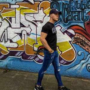 กางเกงยีนส์ผ้ายืดเข้ารูปของผู้ชายกางเกงยีนส์สีน้ำเงินกางเกงดีไซน์สวย - Product Image 5