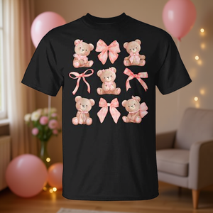 Coquette <b>Teddy</b> Bears Pink Bow Cute <b>Women</b> Girl Birthday T-Shirt Promotional T-Shirts for <b>Women</b> - Product Image 3