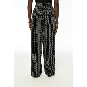 Pantaloni a Gamba Larga con Motivi per Donna con Elastico in Vita Lunghi Stile Boyfriend - Product Image 1