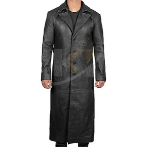 Winter Use Oversized Fashion Leather Coat Slim Fit Solid Color 2025 Leather Coat For Men Solid Color - Product Image 3