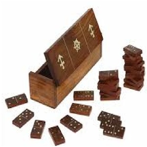 เกมกระดานไม้เนื้อแข็งวินเทจ-กล่องโดมิโนไม้หรูหราสำหรับสินค้ากีฬาโปรโมชั่น - Product Image 3