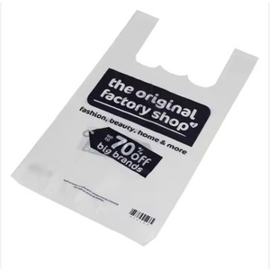 Bolsas de la compra de plástico con asa para camiseta, ropa de negocios, Bar, tienda, restaurante, comida, para llevar - Product Image 1