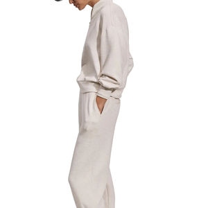 2025 suéter de media cremallera para mujer, ropa de calle informal de lana, figuras de hombros caídos, sudaderas con capucha transpirables ecológicas de punto de manga larga - Product Image 5