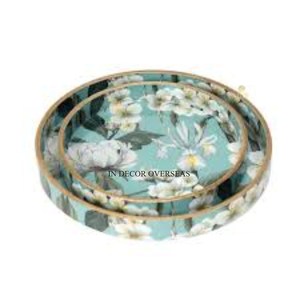 ถาดเสิร์ฟทำจากไม้และแก้วใสเคลือบผงสีดำดีไซน์เนอร์มีสไตล์ - Product Image 4