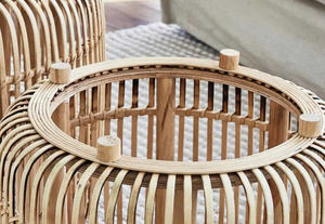 Tables basses en bambou écologiques Casper Classic avec étagère à thé naturelle - Product Image 6