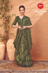 ส่าหรีผ้าไหมคอตตอนหรูหราสำหรับผู้หญิงผ้าส่าหรีปักลายคาธาสวยงามผ้าโปร่งที่มีน้ำหนักเบาและเสื้อสำหรับโอกาสต่างๆ - Product Image 4