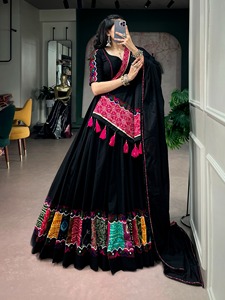 Dhwaja Export Gamthi Lace Touch up Khadi Cotton <b>Chaniya</b> <b>Choli</b> Party Wear Quick Dry - Product Image 2