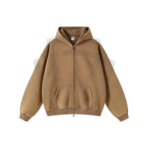 เสื้อฮู้ดผู้ชายผ้าฝ้ายถักแบบกำหนดเองสำหรับฤดูใบไม้ร่วง พิมพ์ลายดิจิทัลโลโก้ด้านหน้า บริการ OEM ลายเรียบ ไม่เป็นขุย คุณภาพสูง 480 กรัม - Product Image 1