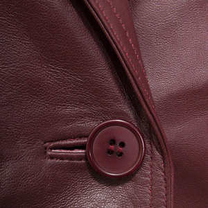 Chaqueta de Cuero de Cordero para Mujer, Calidad Premium, Estilo Motero, Ecológica, para Invierno, Transpirable, Resistente al Viento e Impermeable, Tinte Liso, Personalizable - Product Image 4