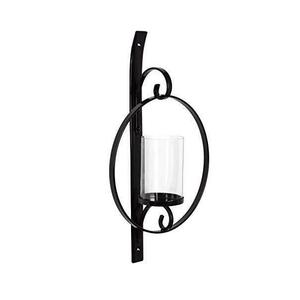 Bougeoir en fer de couleur noire au design unique avec verre, qualité supérieure, décoration murale, bougeoir en vrac - Product Image 5