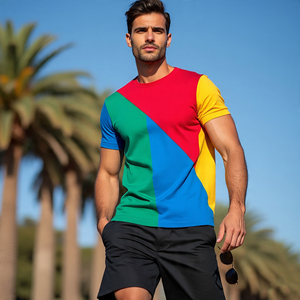 Sublimación Tee Shorts Set Camiseta de los hombres Conjunto de dos piezas Jogging Wear Shorts Mens Gym Wear Tee Shorts Traje de los hombres - Product Image 2