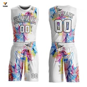 Uniforme de baloncesto sin mangas de alta calidad y pantalones cortos de verano, ropa deportiva estampada en tallas grandes, venta al por mayor disponible - Product Image 1