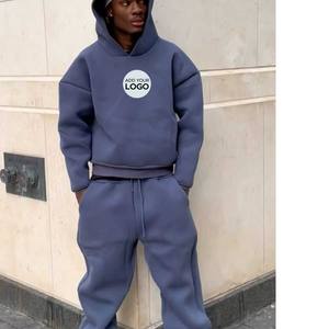 Sweatsuit Conjuntos de salón de 2 piezas Sudadera con capucha de gran tamaño Jogger Pantalones Chándal Traje con Bolsillos y chándal de lana para hombre - Product Image 5