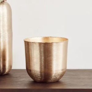 Maceta de Metal Dorado Cepillado, Maceta Decorativa Moderna para Plantas de Interior, Elegante para Mesa de Oficina en Casa y Entrada, Venta al por Mayor - Product Image 1