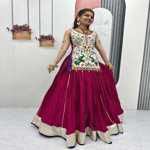 Lehenga choli ริบบิ้นผ้าฝ้ายแท้6เมตรเส้นขอบแบบดั้งเดิมสำหรับงานเลี้ยงฉลอง - Product Image 3