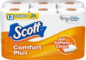 กระดาษชำระ SCOTT comfortplus 36ม้วนคู่231แผ่นต่อม้วนปลอดภัยต่อการติดเชื้อกระดาษชำระ1ชั้น - Product Image 6