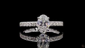 Anillo de compromiso de diamante cultivado en laboratorio ovalado de 1,42 quilates en oro blanco de 14 quilates VVS VS Clarity Ethical Sustainable Fine Jewelry para mujer - Product Image 5