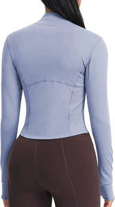 Veste de sport zippée ajustée de haute qualité pour femme, respirante, athlétique, pour le yoga, l'entraînement, la course à pied, avec devant en spandex, grandes tailles - Product Image 5