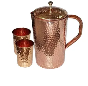 Copper Water jug for 2 piece Dispenser with Tap Matka Water Jug Copper Pot 4 Liter Copper Vessel for Sports