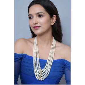 Collier de perles multicouches de créateur pour femmes Bijoux traditionnels de style Kundan pour mariages Festivals Cadeaux de fête Look - Product Image 2