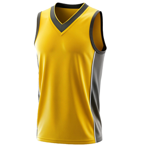 Vente chaude maillot de basket-ball sublimé personnalisé pour hommes 100% Polyester séchage rapide col en v tissu imprimé Technique - Product Image 1